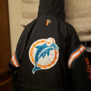 Vintage Pro Player Miami Dolphins Trench Coat Cross Posted on the BUYSELL App